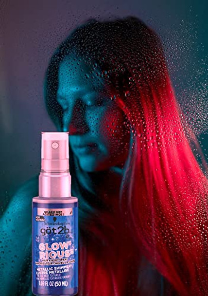 got2b GLOWRIOUS Metallic Shimmer Hair Glitter  Body Glitter Duel Spray 1.69oz Blue