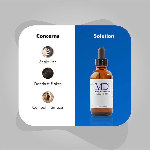 MD Scalp Essential Serum  Hair Treatment Formula for Dandruff Hair Loss ScalpItch  Infused with Mandelic Acid Lilac Extract  Caffeine to Promote Hair Regrowth DHT Blocking Scalp Rejuvenation
