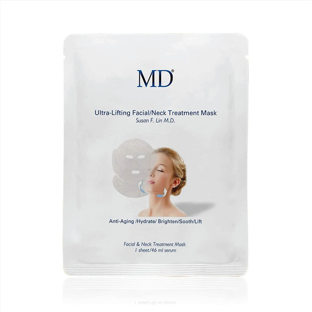 MD Ultra Lifting Mask for Face  Neck AntiAging Double Chin Reducer  Hydrating Face Slimming Mask  Fast Acting Serum Sheet Mask for Contouring Tightening Anti Wrinkle Treatment for All Skin Types