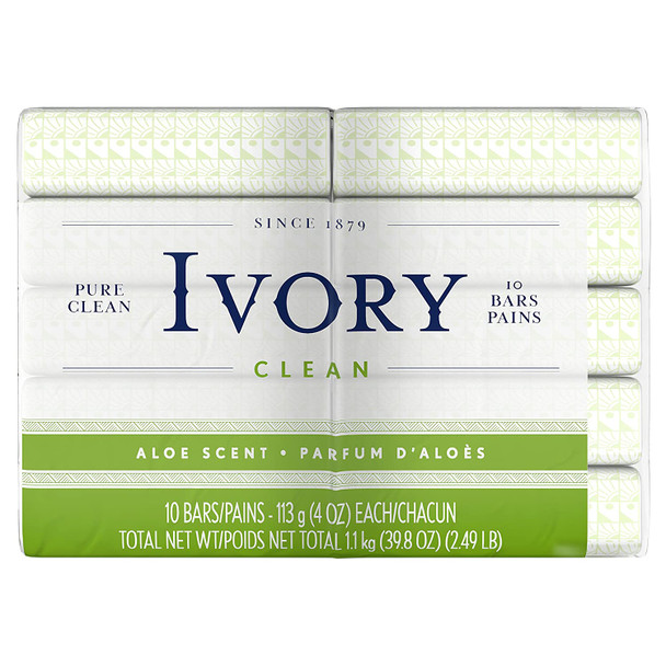 Ivory Aloe 10Count Bath Size Bars 4 Oz Packaging may Vary