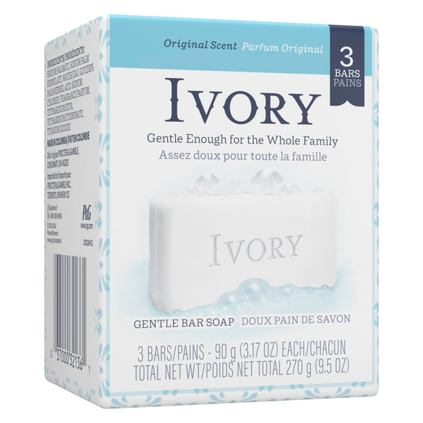 Ivory Bar Bath Soap 3.1oz  3 count Pack of 6