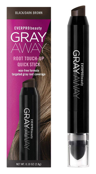 Everpro Gray Away Root Touchup Quick Stick Black/Dark Brown 0.10 Ounce 3ml 3 Pack