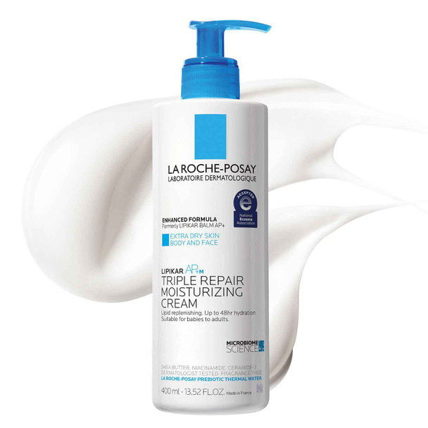 La Roche-Posay Lipikar Balm AP+ Body Cream for Extra Dry Skin Intense Repair Moisturizing Cream with Shea Butter and Glycerin, 13.52 Fl. Oz