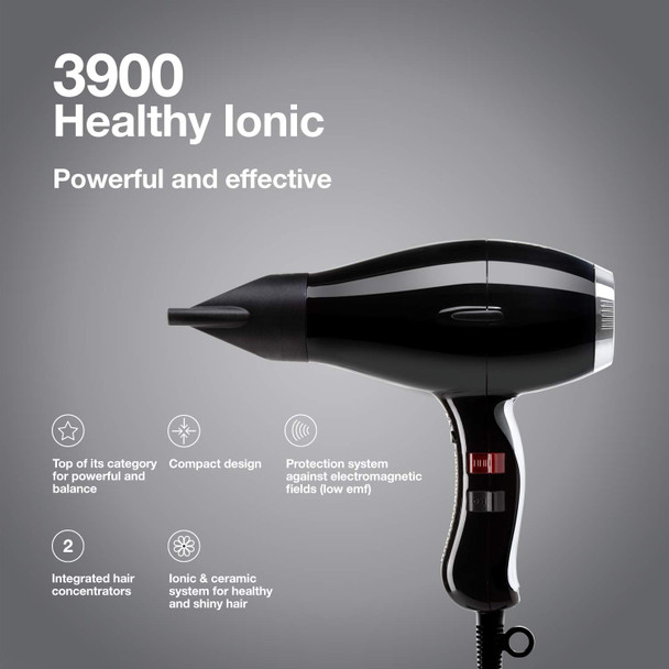 Elchim 3900 Light Ionic Hair Dryer Professional Ceramic and Ionic Blow Dryer  2 Concentrators Included Fast Drying Quiet and Lightweight