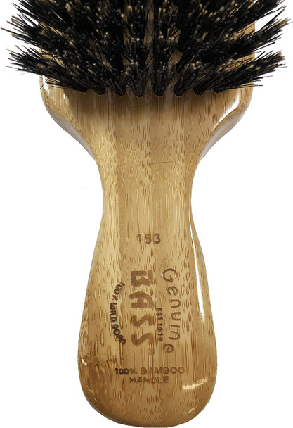 Bass Brushes 100 Wild Boar Bristle Classic Mens Club Style Hair Brush with 100 Pure Bamboo Handle Shines Conditions and Polishes. Model 153