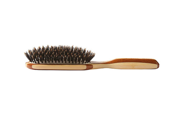 Bass Brushes  Shine  Condition Hair Brush  Natural Bristle FIRM  Pure Bamboo Handle  Medium Paddle  Striped Finish  Model 897  SB