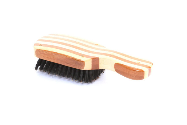 Bass Brushes  Groom  Condition Mens Hair Brush  Premium Natural Bristle FIRM  Pure Bamboo Handle  Classic Club Style  Striped Finish  Model 153  SB