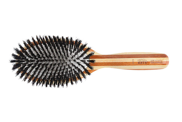 Bass Brushes  Shine  Condition Hair Brush  Natural Bristle FIRM  Pure Bamboo Handle  Large Oval  Striped Finish  Model 899  SB