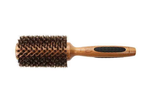 Bass Brushes  P Series  Straighten  Curl Round Hair Brush  Deluxe Length Styling Head  Natural Bristle  Pure Bamboo Handle  Large Barrel  Model P104