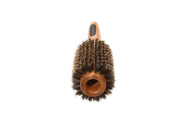 Bass Brushes  P Series  Straighten  Curl Round Hair Brush  Deluxe Length Styling Head  Natural Bristle  Pure Bamboo Handle  Large Barrel  Model P104