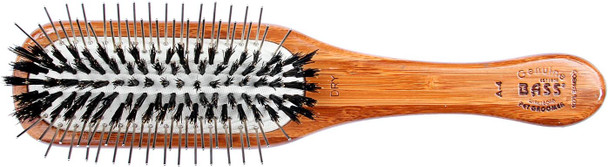 Bass Brushes Rectangle Boar Pet Brush with Bamboo Wood Handle