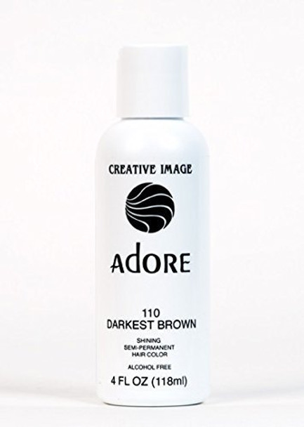 Shining SemiPermanent Hair Color  Darkest Brown  118ml by Adore