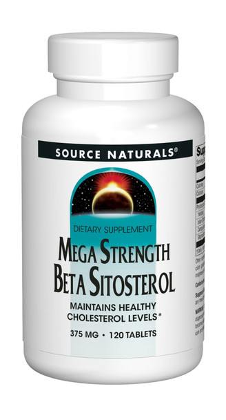 Source Naturals Mega Strength Beta Sitosterol 375mg Plant Sourced Healthy Cardiovascular & Cholesterol Support Supplement - 120 Tablets
