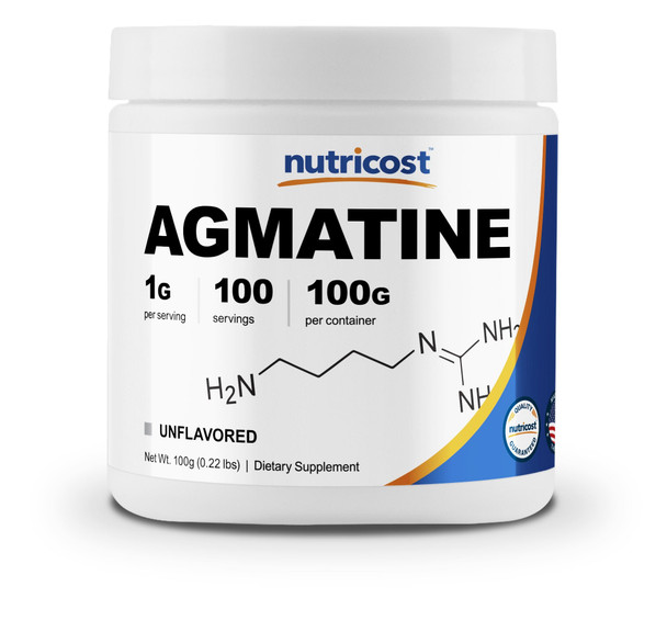 Nutricost Agmatine 100 Grams - Pure Agmatine 100 Servings (Agmatine Sulfate) - High Quality Powder