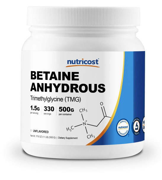 Nutricost Betaine Anhydrous Trimethylglycine (Tmg) Powder 500 Grams