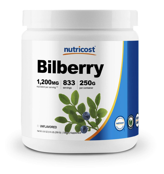Nutricost Bilberry Powder 250 Grams - Gluten Free and Non-GMO