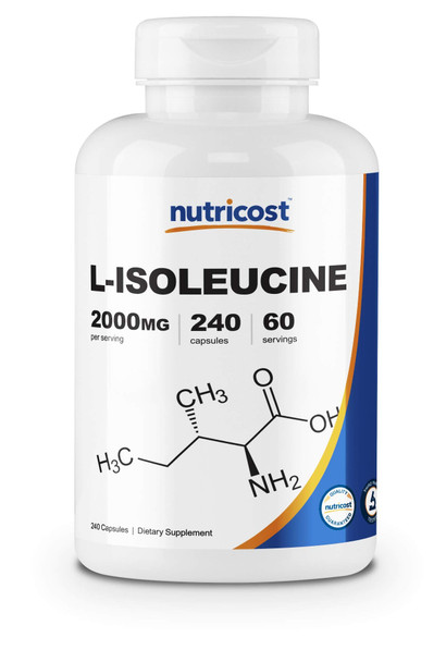Nutricost L-Isoleucine 2000mg Per Serving, 240 Capsules (60 Servings)