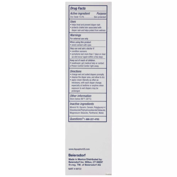 Aquaphor Baby Diaper Rash Cream 3.50 oz