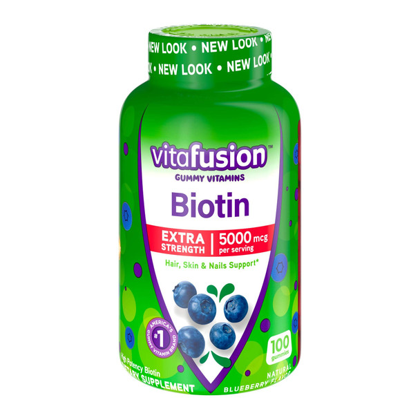 Vitafusion Extra Strength Biotin Gummies Vitamins, 100 ct