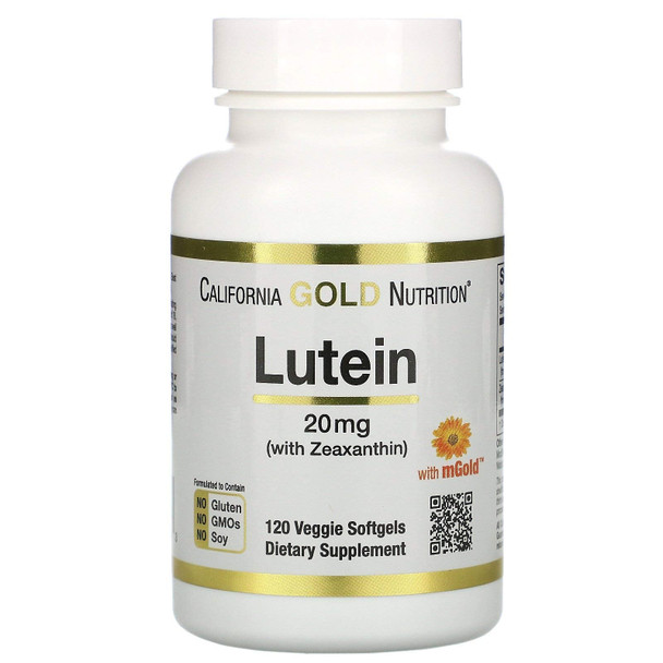 California Gold Nutrition Lutein with Zeaxanthin, 20 mg, 120 Veggie Softgels