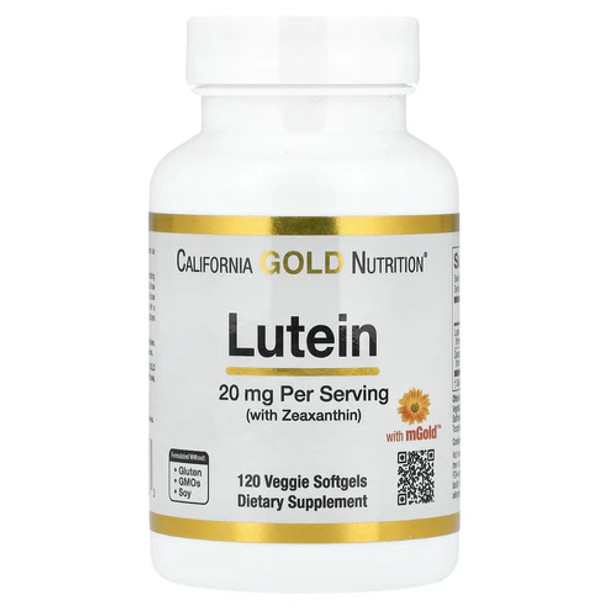 California Gold Nutrition Lutein with Zeaxanthin, 20 mg, 120 Veggie Softgels