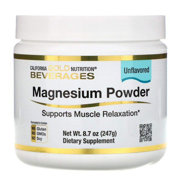California Gold Nutrition Magnesium Powder Beverage, Unflavored, 8.7 oz (247 g)