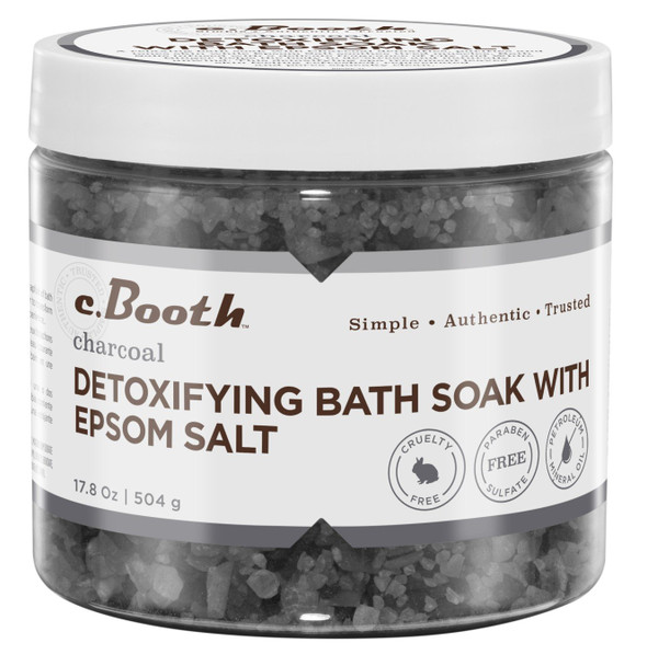 C.Booth Detoxifying Bath Soak With Epsom Salt 17.8 Ounce Charcoal 526ml