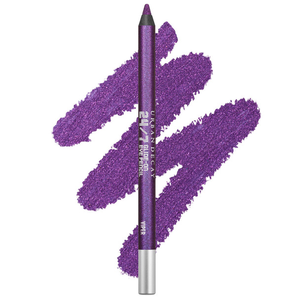 Urban Decay 24/7 GlideOn Waterproof Eyeliner Pencil  LongLasting UltraCreamy  Blendable Formula  Sharpenable Tip  Viper Metallic Purple with Glitter Finish  0.04 Oz