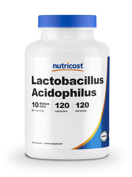 Nutricost Lactobacillus Acidophilus 10 Billion CFU, 120 Vegetarian Capsules