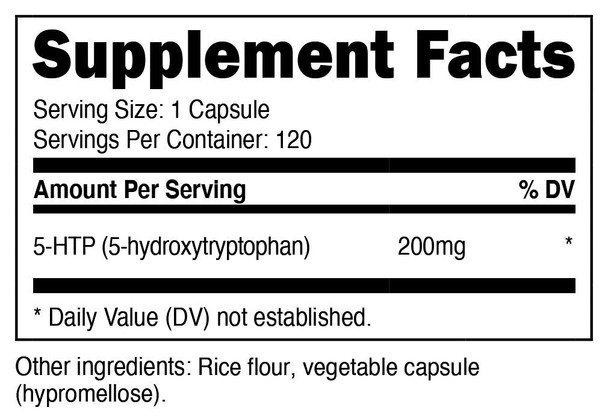 Nutricost 5-HTP 200mg, 120 Vegetarian Capsules (5-Hydroxytryptophan) - Gluten Free & Non-GMO