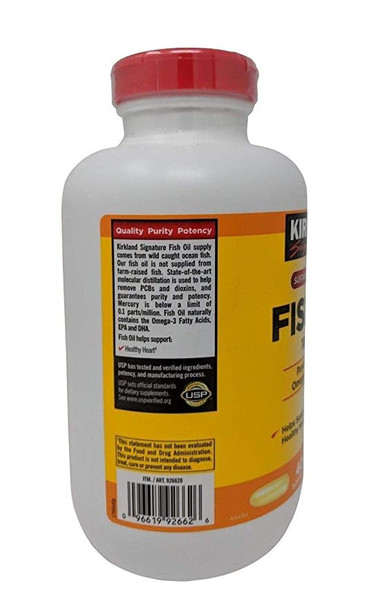 Kirkland Signature Natural Fish Oil Concentrate with Omega3 Fatty Acids  400 Softgels Pack of 2