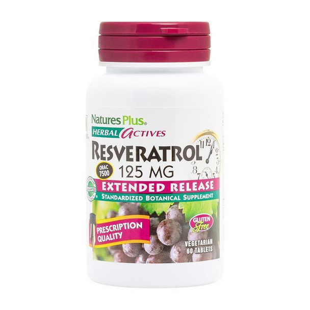 Natures Plus Herbal Actives Resveratrol 125 mg 60's Natures Plus Herbal Actives Resveratrol 125 mg 60's