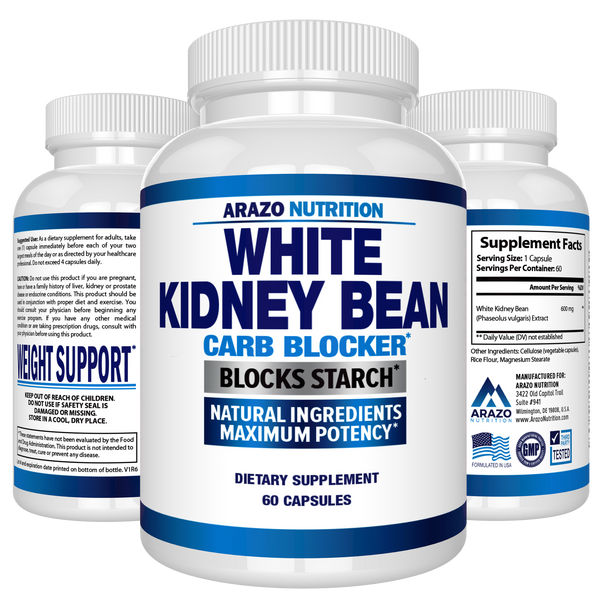 White Kidney Bean Extract - 100% Pure Carb Blocker and Fat Absorber for Weight Loss - Intercept Carbs – Arazo Nutrition