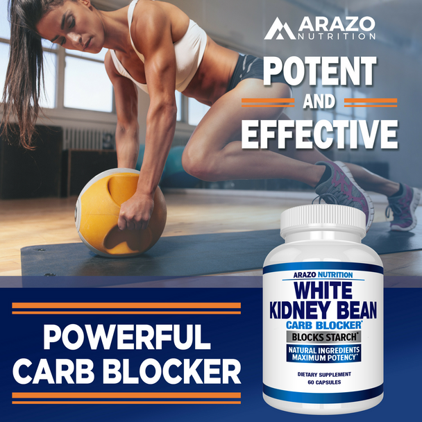 White Kidney Bean Extract - 100% Pure Carb Blocker and Fat Absorber for Weight Loss - Intercept Carbs – Arazo Nutrition