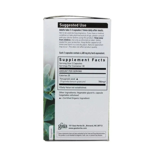 Gaia Herbs Fenugreek Seed 60 Capsules