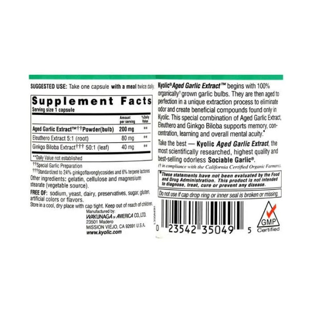 Kyolic Brain Memory Capsules 90's Kyolic Brain Memory Capsules 90's