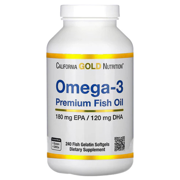 California Gold Nutrition Omega-3, Premium Fish Oil, 240 Fish Gelatin Softgels