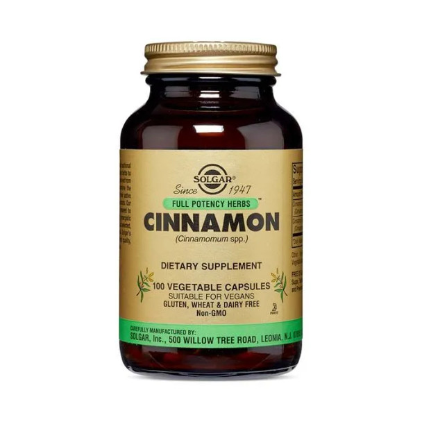 Solgar Full Potency Cinnamon Vegetable Capsule 100's