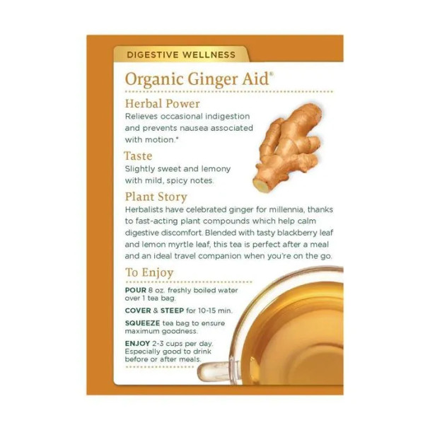 Traditional Medicinals Ginger Aid 16 Tea Bags