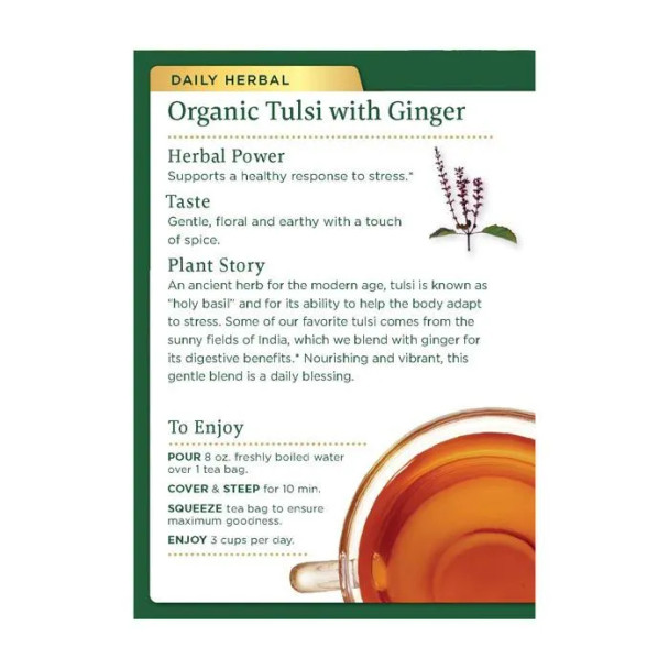 Traditional Medicinals Tulsi With Ginger 16 Tea Bags Traditional Medicinals Tulsi With Ginger 16 Tea Bags