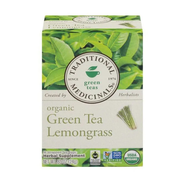 Traditional Medicinals Green Tea Lemongrass 16 Tea Bags