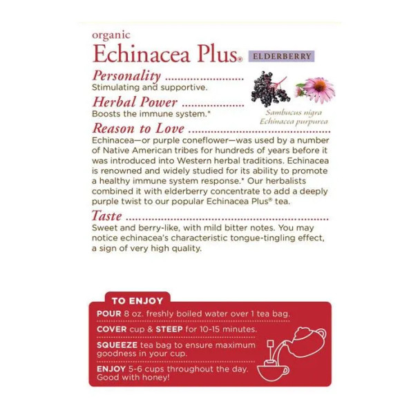 Traditional Medicinals Echinacea Plus Elderberry 16 Tea Bags