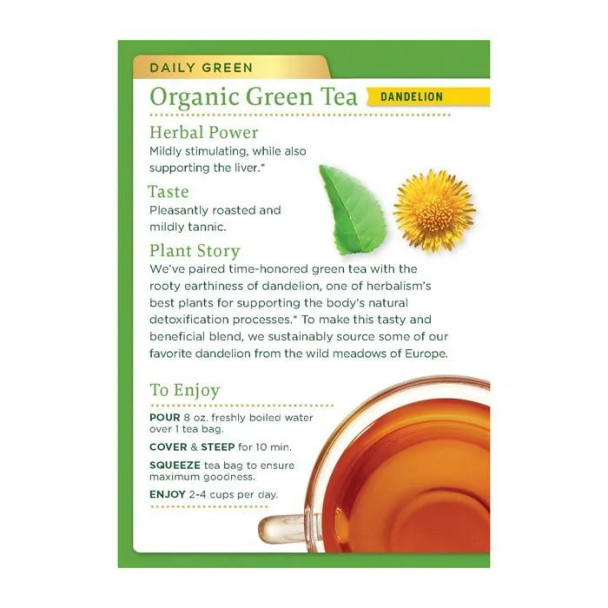 Traditional Medicinals Green Tea Dandelion 16 Tea Bag