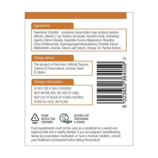 Natures Aid Vitamin C 500mg Chewable Sugar Free 100 Tablets Natures Aid Vitamin C 500mg Chewable Sugar Free 100 Tablets