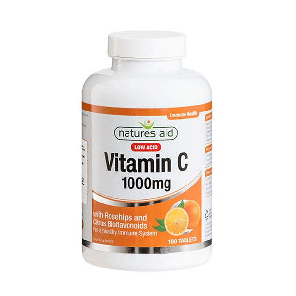 Natures Aid Vitamin C 1000 mg Low Acid Tablets 180's