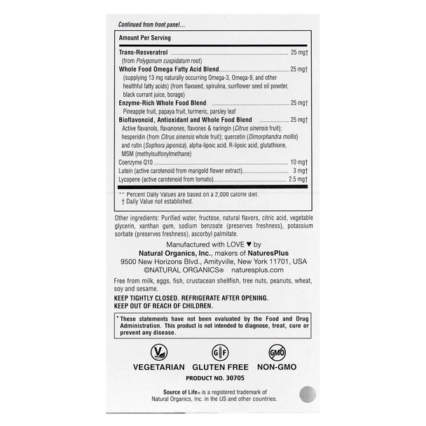 NaturesPlus, Source of Life, Gold® Liquid, Tropical Fruit, 8 fl oz (240 ml)