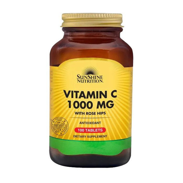 Sunshine Nutrition Vitamin C 1000mg With Rosehips 100 Tablets