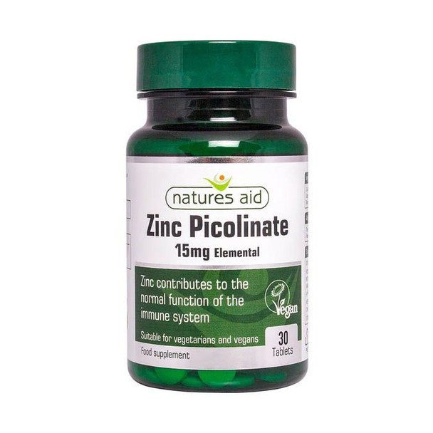Natures Aid Zinc Picolinate 15 Mg Elemental Tablets 30's