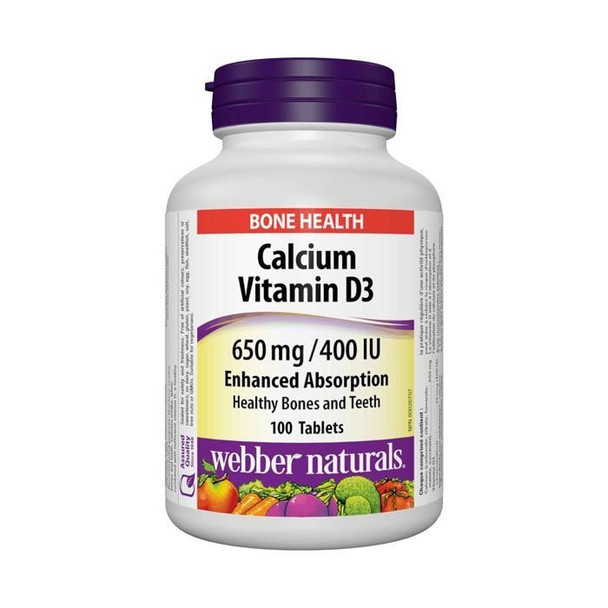 Webber Naturals Calcium 650 mg With Vitamin D3 100's