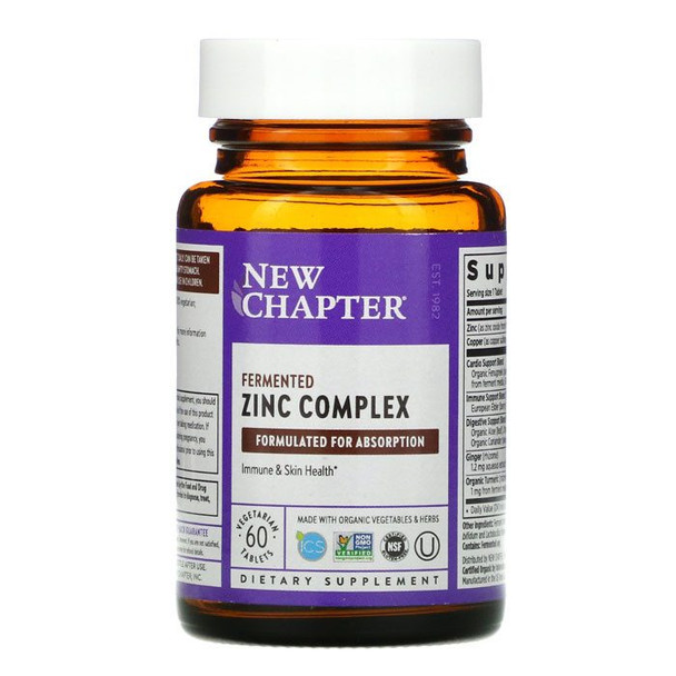 New Chapter Fermented Zinc Food Complex 60 Tablets